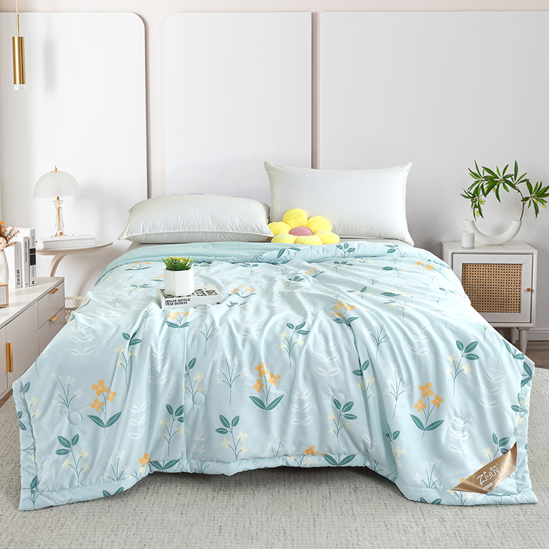 紫韵繁花椰碳蚕丝被200*230CM（单位：床）-蓝色 婴儿蓝 200*230